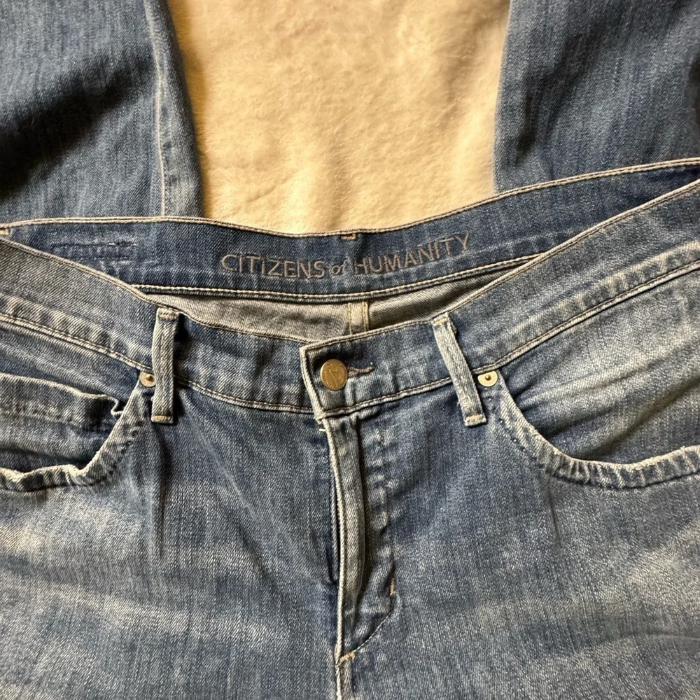 Citizens of Humanity Crop Wide Leg Jeans Size 29 Raw Hem High Waist USA Made